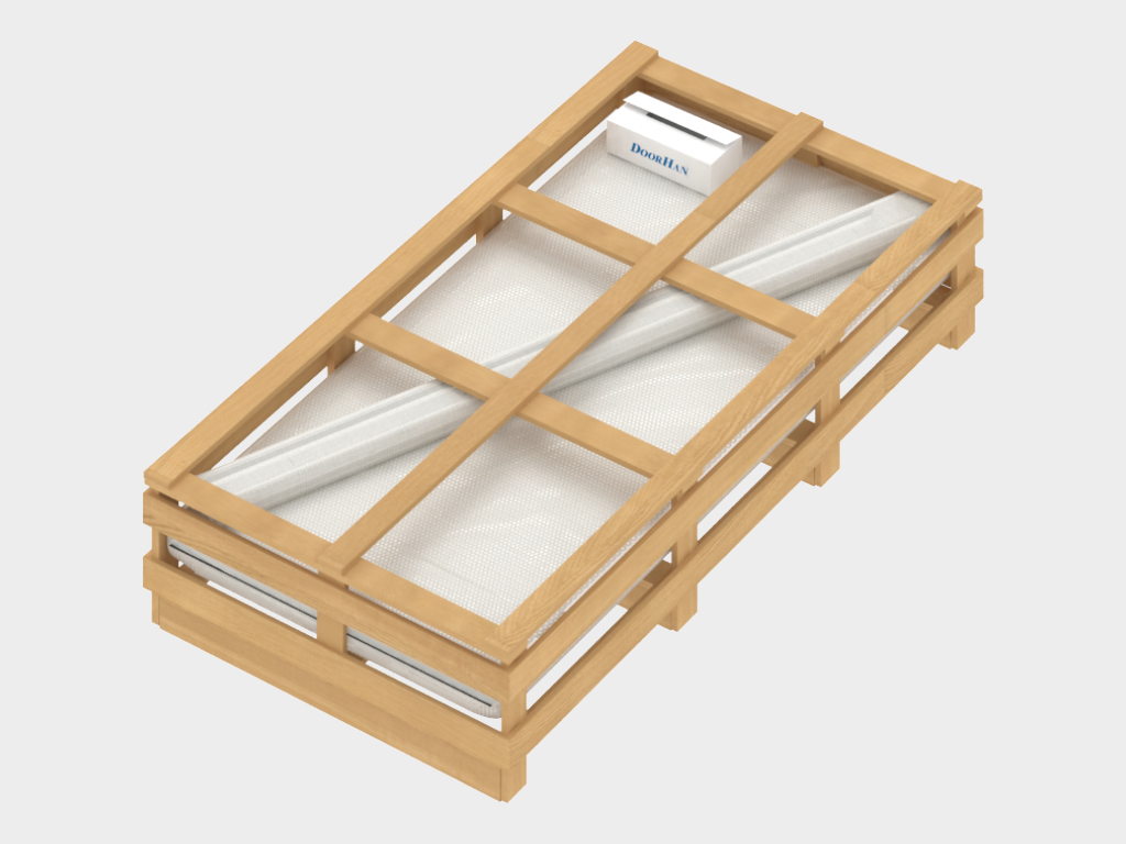 Qo‘shimcha qadoqlash — yog‘och ramka.